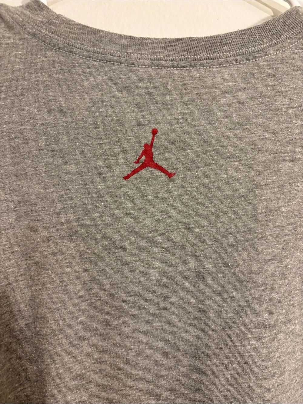 Jordan Gray Tee with Red Jumpman Logo
